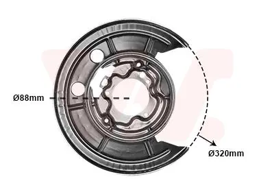 Захист диска гальмівного (R) Citroen Jumper/ Fiat Ducato/ Peugeot Boxer 06- Van Wezel 1651374 (фото 1)