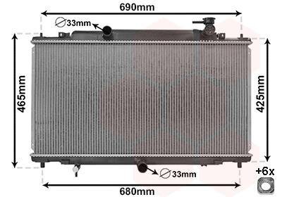 Радіатор охолодження Mazda 6 2.0/2.5 12- Van Wezel 27002280