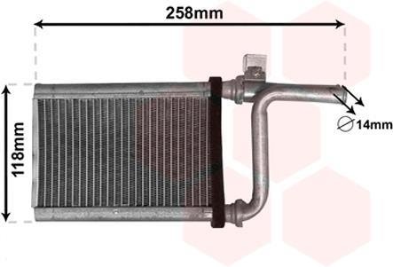 Радиатор печки Mitsubishi Pajero III/IV 00- (сзади) Van Wezel 32006254 (фото 1)