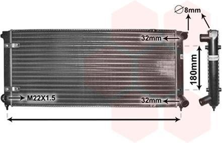 Радіатор охолодження VW Golf II/Jetta II 1.6-1.8 81-92 Van Wezel 58002041