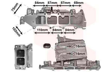 Радіатор інтеркулера Audi A3/Seat Leon/Skoda Kodiaq/Octavia 1.6/2.0TDI 12- Van Wezel 58004361 (фото 1)
