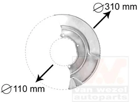 Захист диска гальмівного (переднього) (L) VW T4 94-03 Van Wezel 5874371