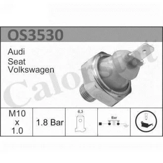 Датчик тиску оливи (1,8bar/1 конт./білий) VW T3/T4/LT 73-04 Vernet OS3530