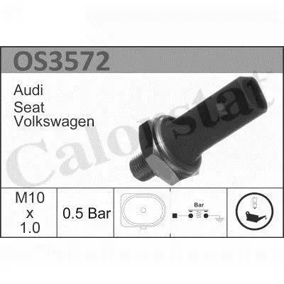 Датчик тиску оливи (0,5bar/1 конт./зелений) VW Caddy III/Golf V 1.0-1.8 95- Vernet OS3572 (фото 1)