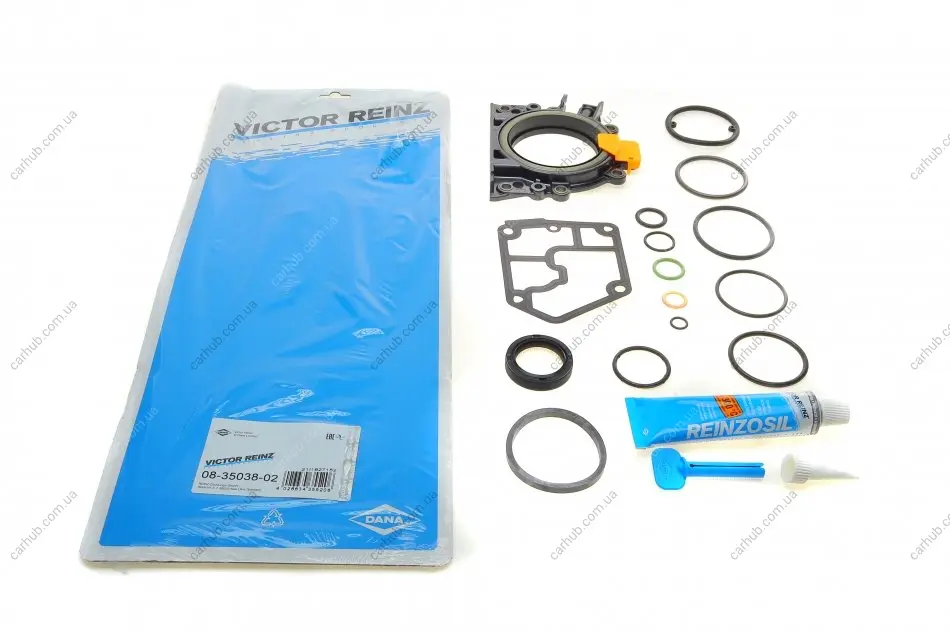 Комплект прокладок двигуна (низ) AUDI A3, A4 B7, A6 C6 CHRYSLER SEBRING DODGE AVENGER, CALIBER, JOURNEY JEEP COMPASS, PATRIOT MITSUBISHI GRANDIS, LANCER VIII, OUTLANDER II 1.9D/2.0D 10.01- VICTOR REINZ 08-35038-02 (фото 1)