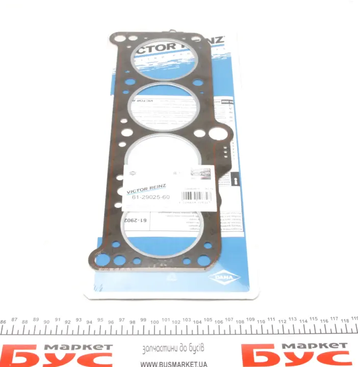 Прокладка ГБЦ (товщина: 1,7мм) AUDI 80 B2, 80 B3 VW GOLF I, GOLF II, JETTA I, JETTA II, PASSAT B1, PASSAT B2, SANTANA, TRANSPORTER T3 1.6D 08.80-07.92 VICTOR REINZ 61-29025-60 (фото 1)