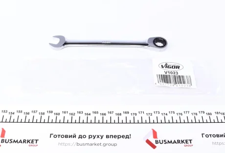 Ключ ріжково-накидний з тріскачкою 13 мм 72 зуб. L-177 мм VIGOR V1023