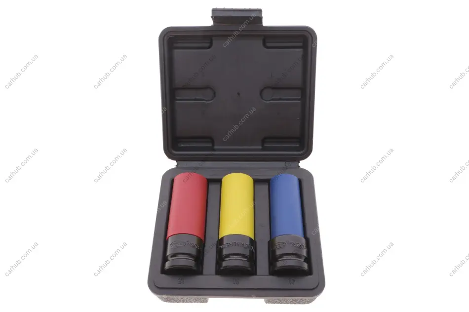 Набір ударних головок 1/2" для шиномонтажу 17-19-21 мм BLACK EDITION VIGOR V2522-BE (фото 1)