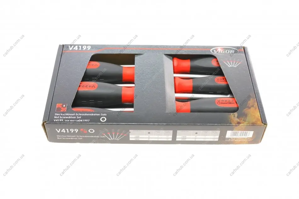 Набір викруток Hex NUT 6 од. VIGOR V4199 (фото 1)