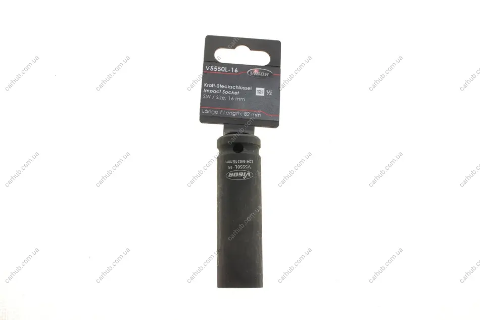 Головка торцева ударна 1/2" 16 мм Long 85 мм VIGOR V5550L-16 (фото 1)