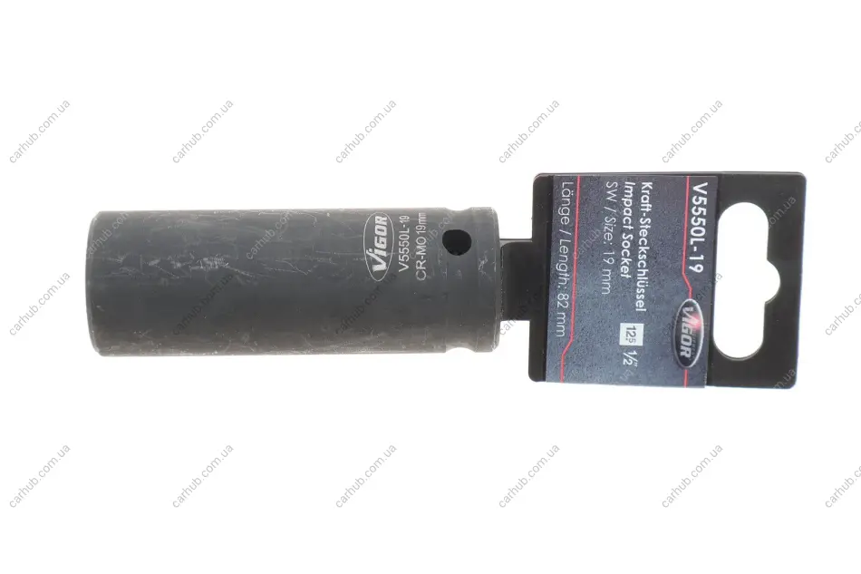 Головка торцева ударна 1/2" 19 мм Long 85 мм VIGOR V5550L-19 (фото 1)
