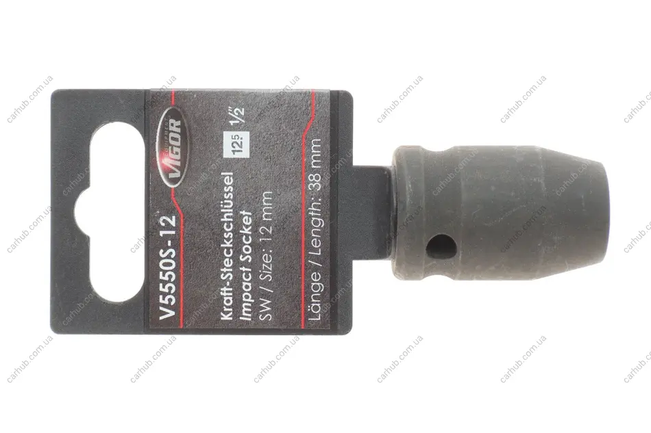 Головка торцева ударна 1/2" 12 мм VIGOR V5550S-12 (фото 1)