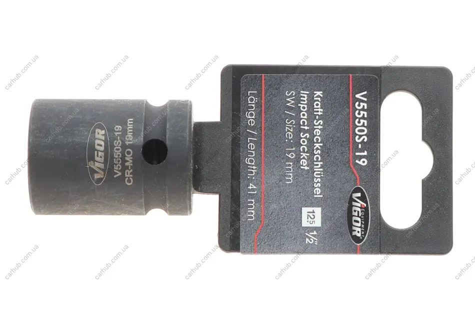 Головка торцева ударна 1/2" 19 мм VIGOR V5550S-19 (фото 1)