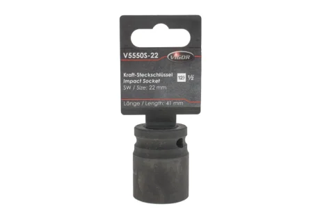 Головка торцева ударна 1/2" 22 мм VIGOR V5550S-22