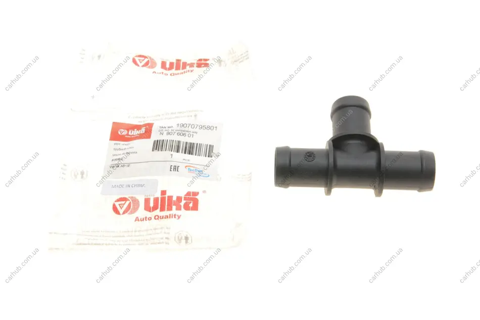 Фланець системи охолодження VW Golf/Jetta/Tiguan/Crafter/T4 91- (трійник) Vika 19070795801 (фото 1)