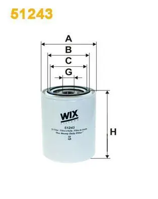 Масляний фільтр - фільтр, що вгвинчується (висота: 132 мм, зовнішній діаметр: 94 мм) ZETOR 3000, 4000, 5000, 6000, 7000, MAJOR, SUPER, UR AG CHEM A, XX4 / XXX4 ALLIS CHALMERS 7000, HD 1.5-D WIX FILTERS 51243 (фото 1)