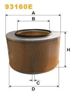 Фільтр повітря - фільтр вставка (x261) MERCEDES ACTROS, AXOR 11946/11967 04.96- WIX FILTERS 93160E