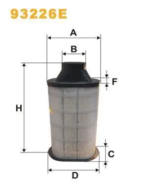 Фільтр повітряний (фільтр вставка) VOLVO FL6, FS7 NEW HOLLAND TL D6A180-TD63ES 09.85-12.03 WIX FILTERS 93226E (фото 1)