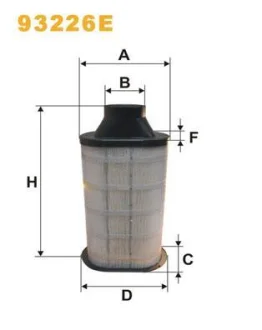 Фільтр повітряний (фільтр вставка) VOLVO FL6, FS7 NEW HOLLAND TL D6A180-TD63ES 09.85-12.03 WIX FILTERS 93226E