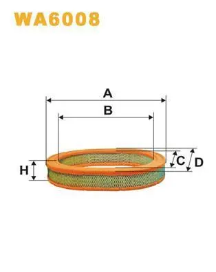Фільтр повітряний - фільтруючий елемент (x46) MAZDA 323 II, 323 III 1071-1498 11.80-04.90 WIX FILTERS WA6008 (фото 1)