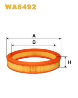 Фільтр повітряний - фільтруючий елемент (x60) MAZDA 323 III 1296-1597 08.85-04.90 WIX FILTERS WA6492