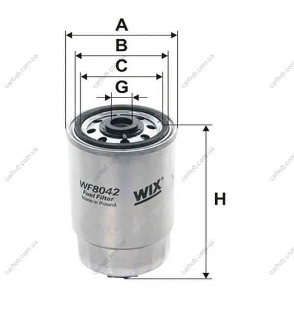 Фільтр паливний Fiat/Iveco 2.5D/2.8D/TD WIX FILTERS WF8042 (фото 1)