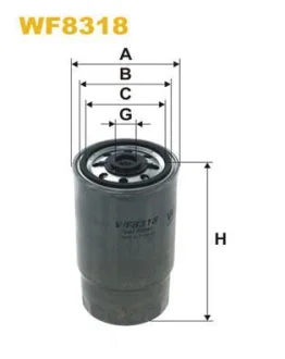 Паливний фільтр ALFA ROMEO 147, 156, 166, GT FIAT DOBLO, MULTIPLA, STILO LANCIA LYBRA, THESIS LDV MAXUS FERRARI VEGA 1.9D-3.0D 04.01- WIX FILTERS WF8318