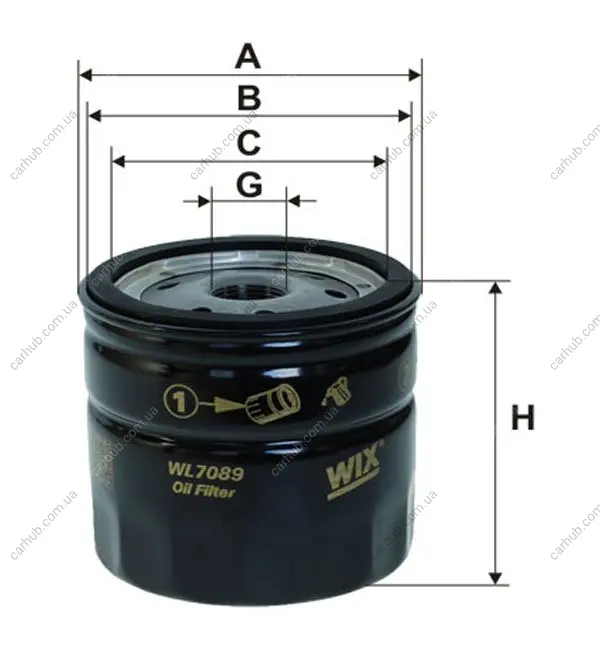 Фільтр масляний Ford Transit 2.5D/TD 92- /Connect 1.8Di/TDCi 02- WIX FILTERS WL7089 (фото 1)