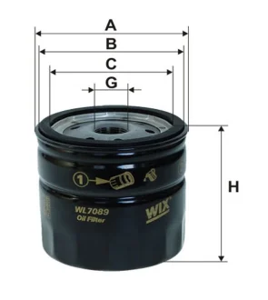 Фільтр масляний Ford Transit 2.5D/TD 92- /Connect 1.8Di/TDCi 02- WIX FILTERS WL7089