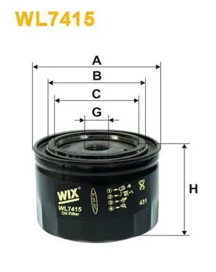 Оливний фільтр WIX FILTERS WL7415 (фото 1)