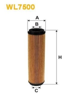 Фільтр масляний MB C-class (W204) 1.8 M271 07-14/E-class (W212)/SLK 1.8 M271 09-16 WIX FILTERS WL7500