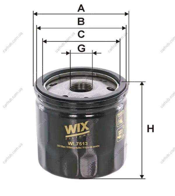 Фільтр масляний Renault Kangoo 1.5dCi 10- WIX FILTERS WL7513 (фото 1)