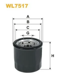 Масляний фільтр MAZDA 2, 3, 3/HATCHBACK, 6, 6/KOMBI, CX-3, CX-30, CX-5, MX-5 IV, MX-5 RF TARGA 1.5-2.5H 11.11- WIX FILTERS WL7517