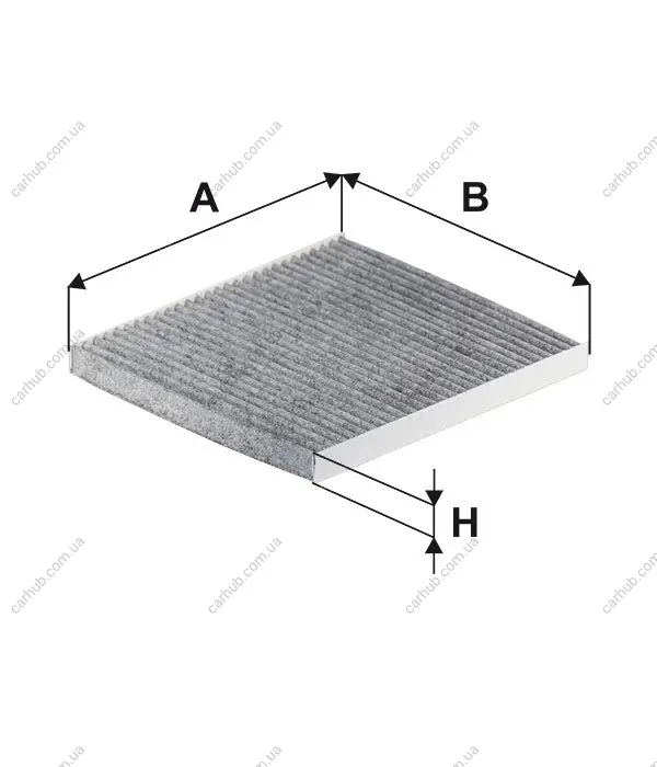 Фільтр салону Hyundai Accent/i40/Veloster 10-/Tucson 04-10/Kia Rio/Sportage/Carens 04- (вугільний) WIX FILTERS WP9303 (фото 1)