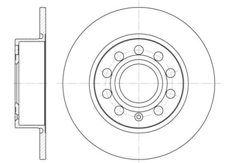 Гальмівний диск задн. A3/Altea/Beetle/Bora/Caddy (04-21) WOKING D6649.00
