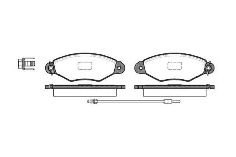 Тормозные колодки пер. Kangoo 1.2-1.6 97- (Bosch) (с датчиком) WOKING P7433.01