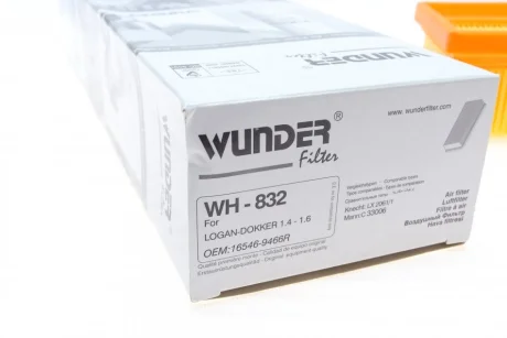 Фільтр повітряний Renault Logan 04- WUNDER FILTER WH 832