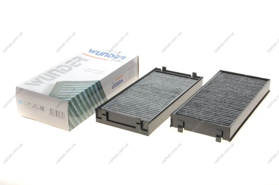 Фільтр салону BMW X5 (E70/F15)/X6 (E71/E72) 2.0-4.8 07- (вугільний) (2шт) WUNDER FILTER WPK 218 (фото 1)