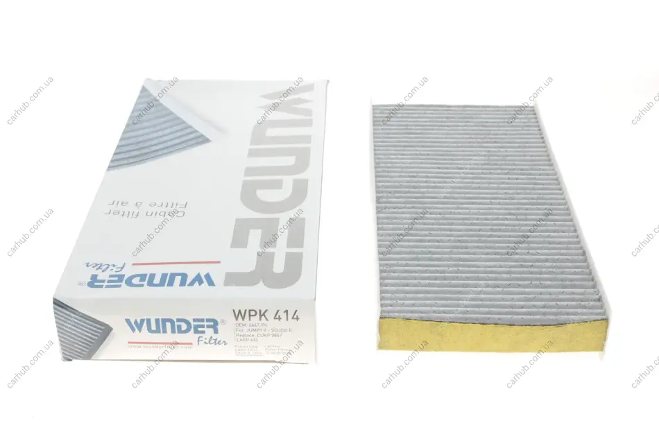 Фільтр салону Fiat Scudo/Citroen Jumpy/Peugeot Expert 1.6-2.0 HDi 07- (вугільний) WUNDER FILTER WPK 414 (фото 1)