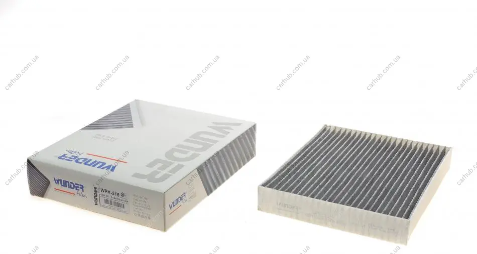Фільтр салону Ford Mondeo V 1.5/2.0TDCi 14-/Focus IV 1.0 EcoBoost 18- (вугільний) WUNDER FILTER WPK 516 (фото 1)
