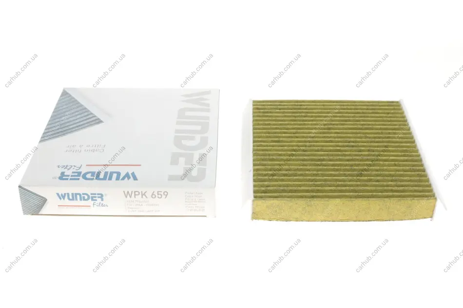Фільтр салону Peugeot Bipper/Citroen Nemo 08- (вугільний) WUNDER FILTER WPK 659 (фото 1)