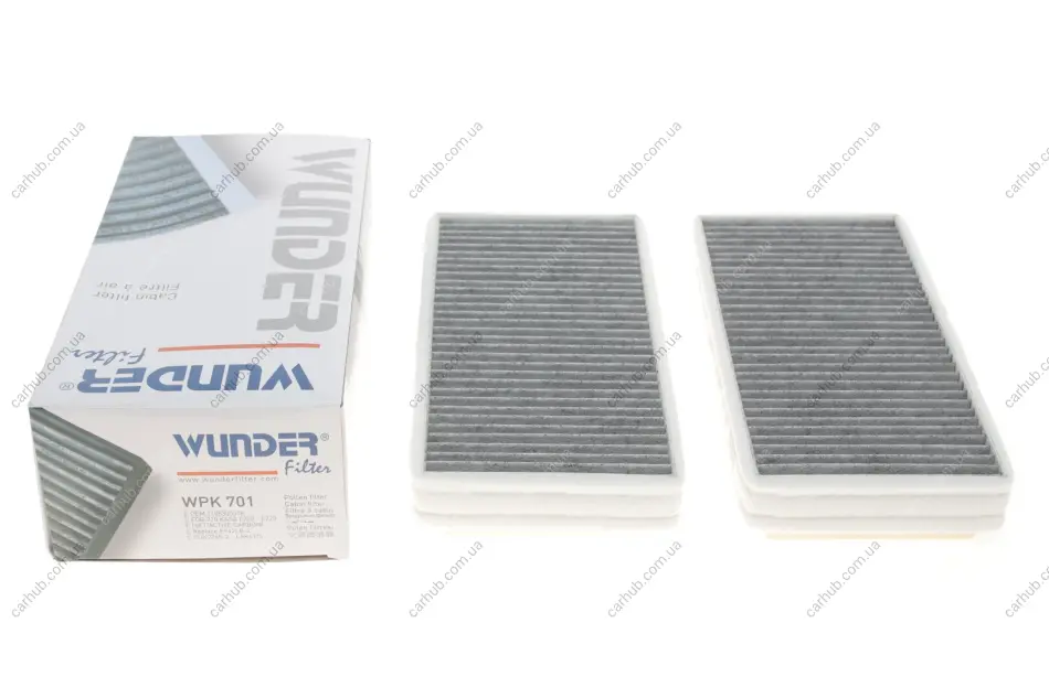 Фільтр салону MB E-class (W210) (к-кт 2шт.) (вугільний) WUNDER FILTER WPK 701 (фото 1)