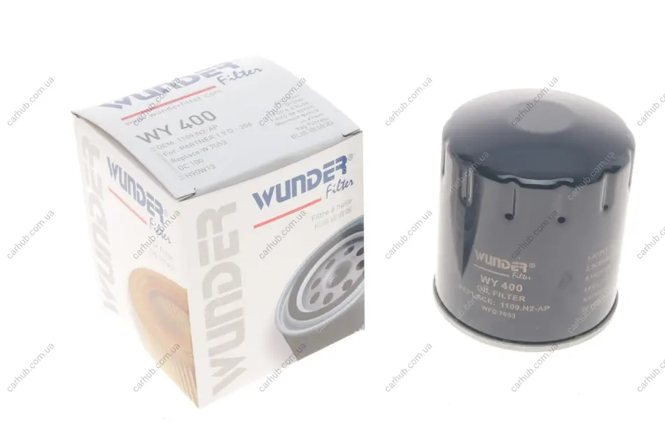 Фільтр масляний Citroen Berlingo/Peugeot Partner/Fiat Scudo 1.8/1.9D/1.4i/1.8i 96-99 WUNDER FILTER WY 400 (фото 1)