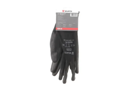 Рукавиці захисні з поліуретановим покриттям Black PU (Т.6) RED LINE WURTH 0899402406