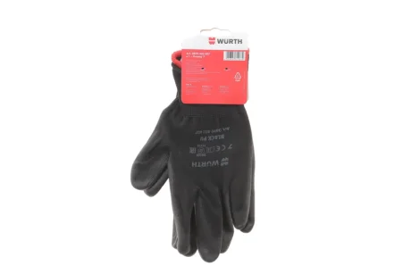 Рукавиці захисні з поліуретановим покриттям Black PU (Т.7) RED LINE WURTH 0899402407