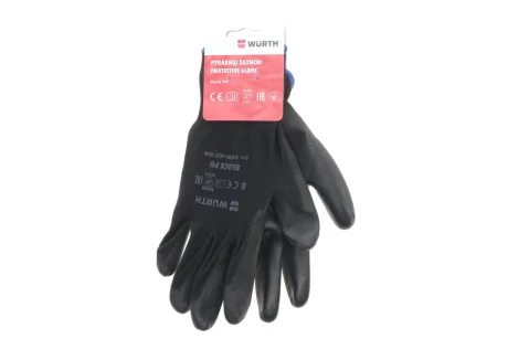 Рукавиці захисні з поліуретановим покриттям Black PU (Т.8) WURTH 0899402408