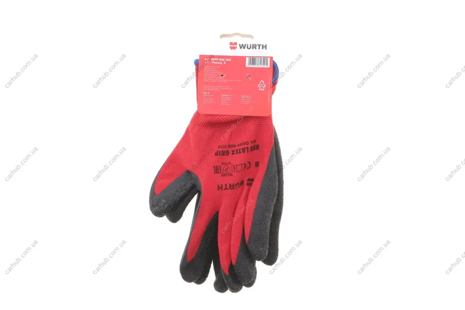 Рукавиці захисні з латексним покриттям RED LATEX GRIP (Т.8) WURTH 0899408208 (фото 1)