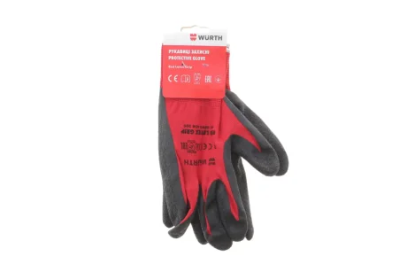 Рукавиці захисні з латексним покриттям RED LATEX GRIP (Т.9) WURTH 0899408209