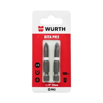 Біта 1/4" PH2 x 50mm 2 ед. WURTH 1614176692902