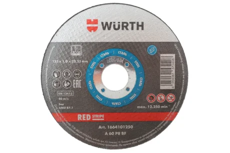 Круг відрізний 125x1x22,23 мм RED STRIPE WURTH 1664101250
